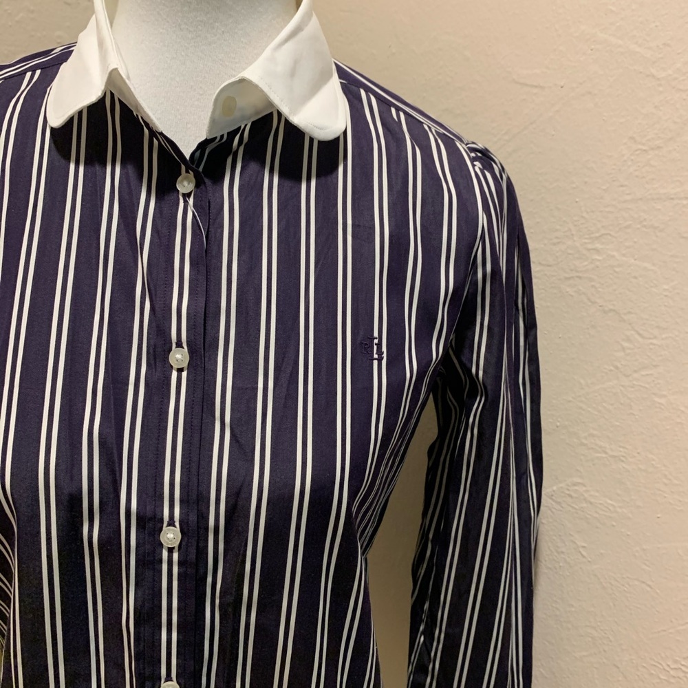 {Ralph Lauren} Striped Cotton Shirt - Picture 2 of 2